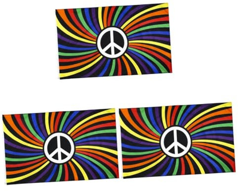 Sosoport 3stücke Große Regenbogenflagge Aus Polyester Klassische Gay Pride Fahne Für Partys Und Festivals Bunt Homosexuelle Friedensflagge