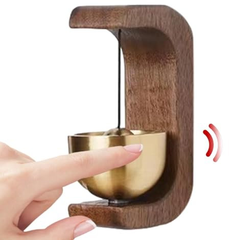 1/2 Pieces Wooden Doorbell - Wooden Decoration Doorbell, Magnetic Wooden Doorbell, Entrance Doorbell | Magnetic Wooden Doorbell with Brass, Welcome Doorbell Wooden for Door, Restaurant