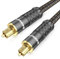 RAWAUX Cavo Ottico Audio Digitale Cavo Audio Ottico Toslink/SPDIF | Fibra di Carbonio + alluminio + Placcato Oro 24K | Cavi Ottica Soundbar per Home Theater, TV, Amplificatore, DVD (Nero, 2M)
