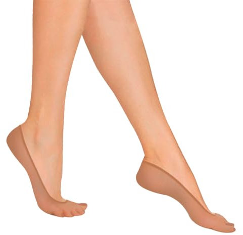 REEVE 6-X Pairs Ladies 15 Denier Sheer Footsies Socks - Knitted Comfort Band, Natural Colour Footie Invisible Socks Women (UK, Alpha, One Size, Regular, Regular, Natural)