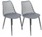 THE SECRET HOME - Conjunto de 2 y 4 Sillas en Polipropileno y Metal/Madera - Asiento de Diseño Ideal para Comedor y Cocina - Varios Modelos (2, Modelo 4 - Gris)