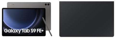 Galaxy Tab S9 FE+ WIFI 128GB GRAY + Galaxy Official Slim Book Cover Keyboard for Tab S9+/ S9FE+, Black