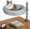 Cuipingoo Katzenbett – Schreibtisch-Katzennest mit 360° Drehung und verstellbarer Höhe – weich und bequem – Indoor-Katzen bis zu 18 kg (Grau)