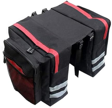 Sacoche Vélo Double Poche Pour Porte-Bagage Arrière - Grand Sac Siège Arrière Avec Rangement - Rouge