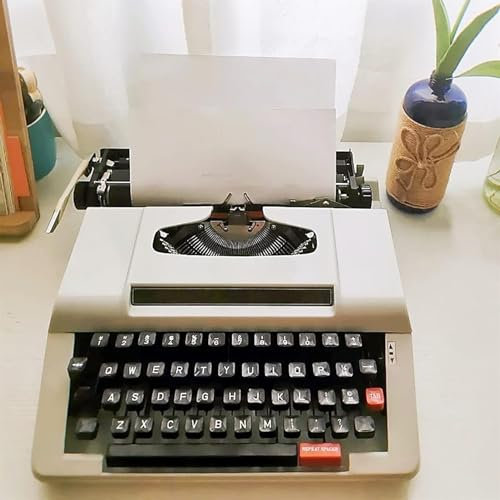 LXWKAI Klassische manuelle Schreibmaschine, Retro-Schreibmaschine, klare Handschrift, reibungsloser Papiereinzug mit stoßfester Tragetasche, ideal für Briefe, kreatives Schreiben, Basteln