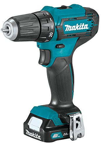 Makita FD09R1-R 12V MAX CXT 3/8 Lithium Ion Cordless Drill Kit with 2 Batteries (2Ah) (Renewed)