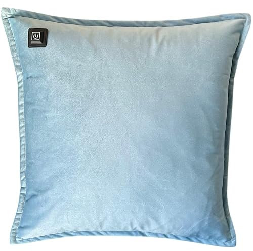 Warmpi® Infrarot Heizkissen mit Powerbank – Flexibel einsetzbar – Kabellos & mit Kabel verwendbar – Samt Hellblau