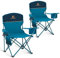 ALPHA CAMP Set of 2 Folding Camping Chairs with Cooler Bag & Cup Holder & Side Pocket Up to 120kg, Lightweight and Portable Camping Chair for Adults, Blue