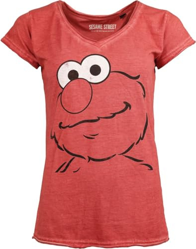 Sesamstraße Elmo Charmy Frauen T-Shirt rot Fan-Merch, Filme, TV-Serien