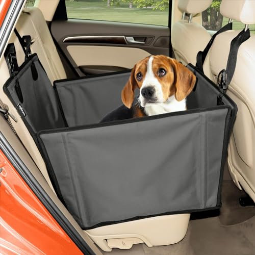 WXRNBN Hunde Autositz für Nissan Qashqai J12 e-Power 2023 2024 2025,Robuste Oxford-Tragetasche mit Sicherheitsgurt Hundeautositz Wasserdichter Hundeautositz,Grey-M