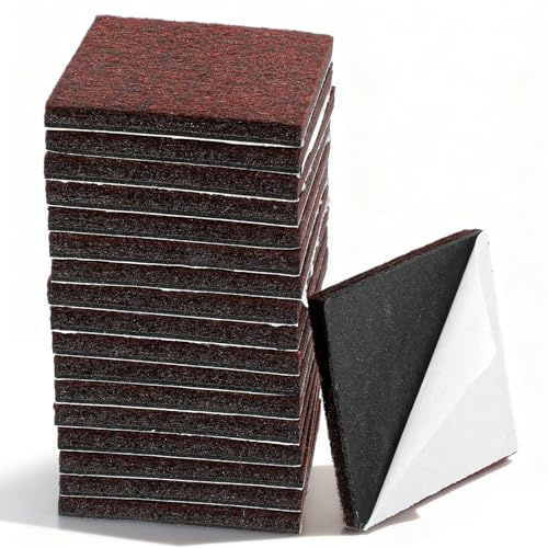18 Pcs Felt Furniture Pads, 5 x 5 CM Self Adhesive Square Felt Pads for Furniture Feet Cuttable Anti Scratch Floor Protectors for Chair Leg Table Leg