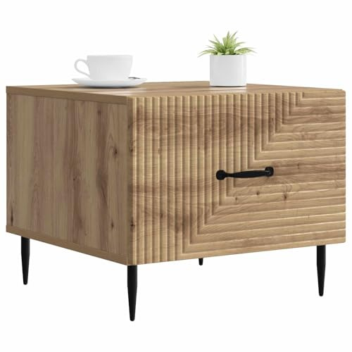 vidaXL Couchtisch Artisan-Eiche 49 x 50 x 40 cm Holzwerkstoff, Geräumiger Couchtisch, Vintage rechteckig, dekorativ, aus Holz, mit eleganten, schwarzen Akzenten
