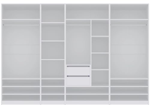 Marmex Meble Garderoben-Set TRES Q/B offener Kleiderschrank mit 4 Kleiderstangen 2 Schubladen