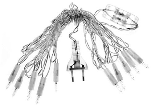 Glorex 6 1210 525 - Minilichterkette transparent, 10 Lämpchen mit Schalter, linear