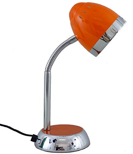Dapo Tisch-Schreibtisch-Leuchte-Lampe TOM orange, verstellbar, H: bis 36 cm, Fassung E14, max. 40W, Nachttisch-Kinder-Arbeits-Leuchte-Lampe