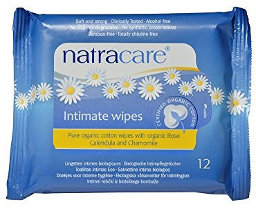 (10 PACK) - Natracare - Org Cotton Intimate Wipes | 12wipes | 10 PACK BUNDLE