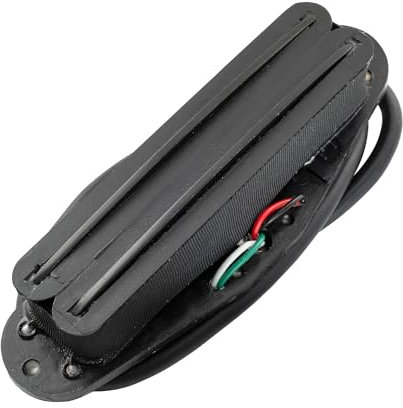 Musiclily Hot Rails Keramik Humbucker Single Coil Tonabnehmer Pickup für Strat Squier Style E-Gitarre,Schwarz Korpus Schwarz Rail