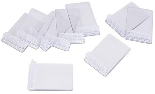 SECURIT - Set de 10 Porte-Etiquettes en Acrylique Transparents - Supports Autoportants en L - Pour Café, Bar, Restaurant, Boutique - 6 x 4 x 0,8 cm