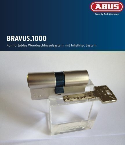 ABUS Bravus.1000 Sécurité - Double cylindre avec la touche 4, Longueur 40/60mm avec carte de sécurité et de la plus haute protection contre la copie, Équipement supplémentaire : Nécessaire et la fonction de risque