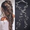 denifery Serre-tête de mariée extra long avec perles de cristal et perles de cristal - Bijou de cheveux pour mariée - Accessoire de cheveux pour mariée - Couleur or rose et or argenté