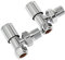 Ultraheat Round Angled Manual Radiator Valve + Lockshield Set 15mm Chrome (Angled)