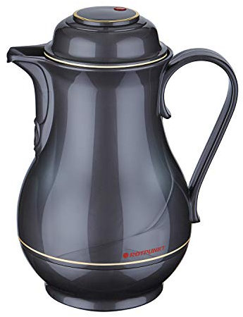 ROTPUNKT Isolierkanne 830 Christa 1,2 l | Zweifunktions-Drehverschluss | BPA-frei - gesundes Trinken | Made in Germany | Warm + Kalthaltung | Glaseinsatz | Titan