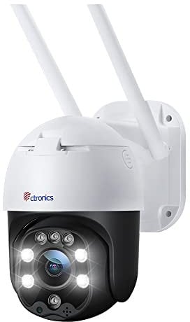 Ctronics Outdoor Security Camera with Auto Tracking, Color Night Vision, PC Remote, 1080P PTZ Digital Zoom CCTV Camera, 355°Pan 90°Tilt, Human Detection, Two-way Audio