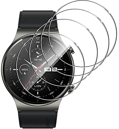 GEEMEE per Huawei Watch GT2 PRO Pellicola Vetro Temperato, 4 Pack Durezza 9H Copertura Completa Protezione Schermo Vetro Temperato Anti Graffi Protector per Watch GT 2 PRO (Trasparente)