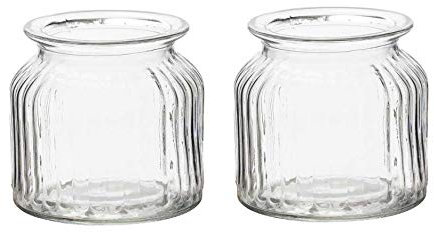 Rundrandglas Vintage / 2er Set/geriffelte Optik / Ø11xH10.5cm