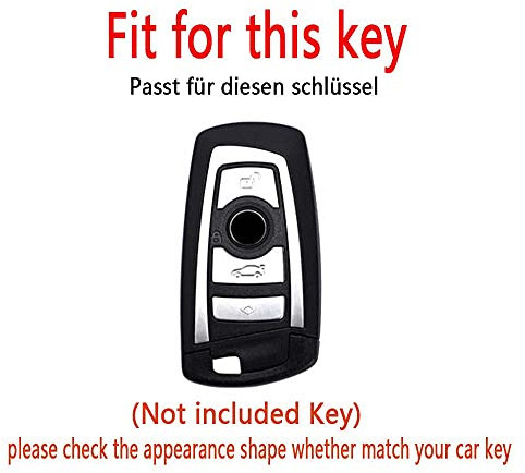 HIBEYO Smart Auto schlüssel Hülle passt für BMW Leder Schutzhülle Schlüsselhülle Cover für 1er 3er 4er 5er 6er 7er X3 X4 M5 M6 GT3 GT5 Schlüsselanhänger Funkschlüssel Schlüsselgehäuse-A Schwarz