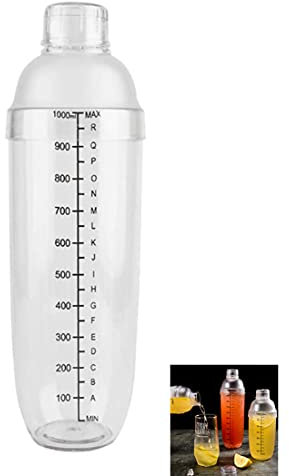 ZNZNANG Cocktailshaker aus Kunststoff Manueller Shaker mit Skala Boba Teekanne Kunststoff-Cocktail-Shaker (1000CC / 33oz)