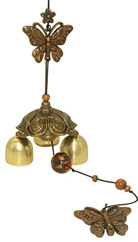 Hooshing Schmetterlings-Windspiel, kleine Metallglocken, chinesisches Windspiel für beste Wünsche, Garten, Hof, Terrasse, hängende Dekoration, Geschenk