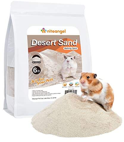 Niteangel Sabbia da Bagno nel Deserto per criceti, cincillà, gerbo, Topi, Degu o Altri Piccoli Animali Domestici (Sabbia del Deserto e Particelle di Zeolite, 2.72kg)