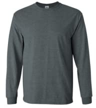 Gildan Long Sleeve T-Shirt, Dark Heather, XL