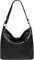 Caspar Sportlich Elegante Ledertasche 2-in-1 Damen Schulter- und Umhängetasche - PREMIUM LINE - Modell No.806 - Made in Italy, Farbe:schwarz, Accessoires:One Size