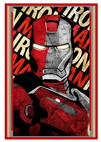 METAL Iron Man Movie Tin Poster Aluminium Sign Wall Art Door Plaque Film Room Man Cave Marvel Nearly A4 Size 280x190mm Abstract Design
