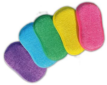 EPONGENIO - MYBO TV - Lot de 5 Éponges Double Faces Réutilisables - Lavables en Machine - Anti Rayure et Multi-Surfaces - Multicolores - 11 cm x 17 cm - Vu à la Télé