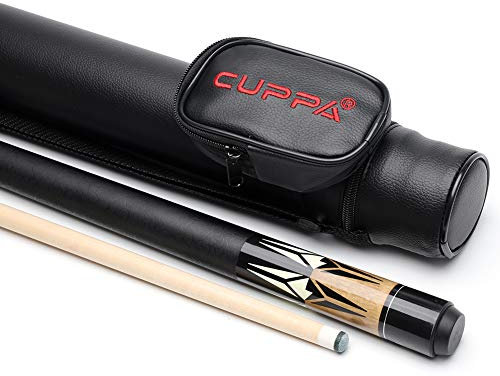 CUPPA Palo de Taco de Billar con Juego de Estuche Opciones de tamaño de Punta de 13 mm / 11,5 mm / 10,5 mm (13mm, Madera)
