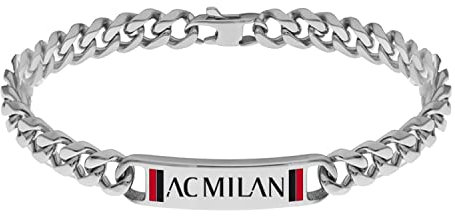 AC Milan Armband aus Edelstahl 316L mit Emaille, Taglia Unica, Edelstahl, Keine
