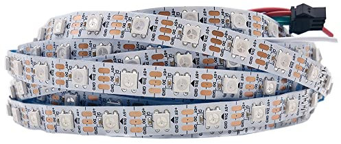 DC5V WS2812B Led Streifen Lichter Einzeln Adressierbaren Energiesparlampe RGB Smart Pixel (5M 300LEDs Weiß PCB, Kein wasserdichtes IP20)