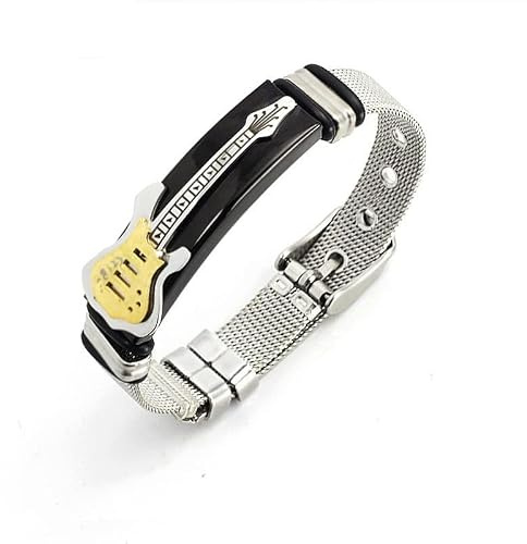 DAXWEV Gitarrenarmband -Maschenbandgurt, Edelstahl -Armreifen Punk -Schmuck Für Männer