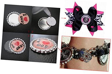 LIFKOME 100pcs Adhesive Bottle Stickers Flat Bottle Caps for Home Brew Craft Adhesive Caps Diy