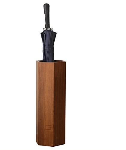 ROYUMI Schirmständer 19 Sechskantschirmhalter Aus Holz, Schirmständer für Eingangsbereich, Nussbaum/Eiche Indoor-Schirmhalter, Wasserfeste Regenschirm-Aufbewahrungslösung (Color : Walnut)