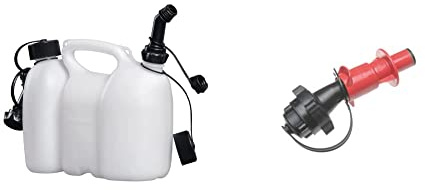 hünersdorff Doppelkanister/Kombikanister für Kraftstoff und Öl mit 2 Ablaufschläuchen, 3+1,5 Liter & Kraftstoff Sicherheits-Einfüllsystem für PROFI + ECO Doppelkanister, 16,0 x 5,4 x 5.4 cm