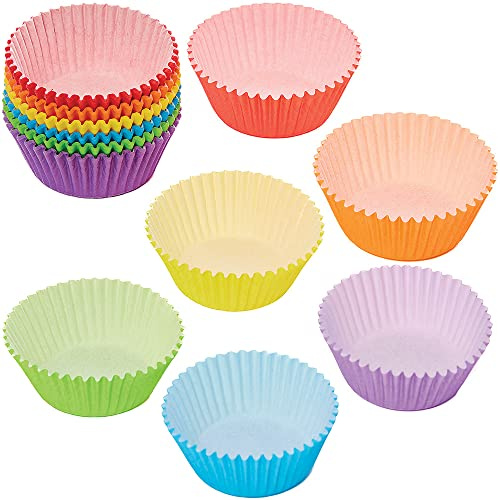 Baker Ross FX764 Regenbogenfarben Cupcake-Formen - Packung mit 102 Stück, Backzubehör für die Cupcake-Herstellung