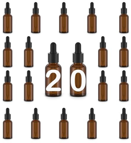 Essenciales Botellas de Vidrio Ámbar con Pipeta Cuentagotas - Frascos Cuentagotas 30 ml x 20