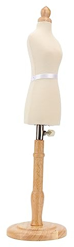 SUPYINI Weibliche Schneiderpuppe, Nähen-Kleiderform, Professionelle, Langlebige Damen-Kleiderform aus Buchenholz mit Holzsockel die Präsentation von Kleidungskleidern