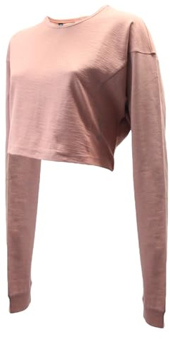 GYMSHARK Women's Pause Long Sleeve Crop Top, Hazy Pink, Small