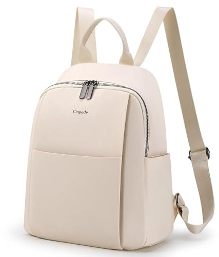 Rucksack Damen Klein, Nylon Wasserdicht Rucksäcke, Kleiner Damen-rucksackhandtaschen Elegant, Mini Damenrucksack Cityrucksack Tagesrucksack Modern Backpack Women für Reise Schule Arbeit (Beige)