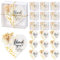 Coume 24 Stück Magnet Hochzeit Gastgeschenke für Gäste Bulk Kristall Harz Kühlschrank Magnet Handgemachte Souvenirs Geschenke mit trockenen Blumen Dankeschön Text für Hochzeit Verlobung Braut